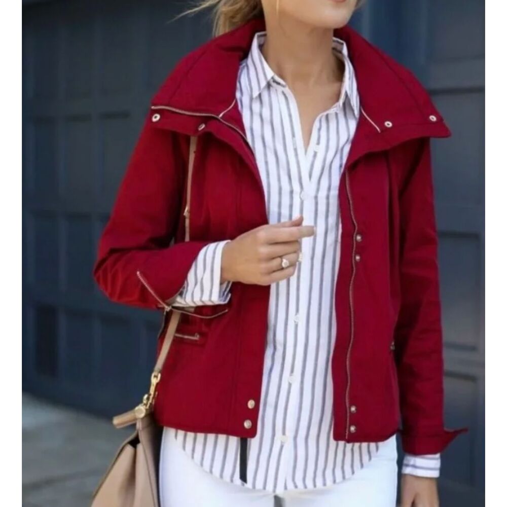 NEW Abercrombie & Fitch Rain Jacket in Red - Size M (Orig. $120)